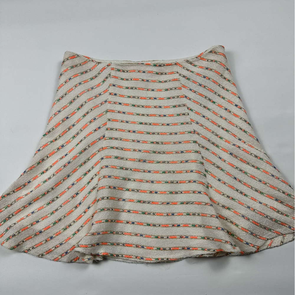 NWT Maeve Anthropologie tweed textured skirt w/ neon/metallic stripes. Size 12